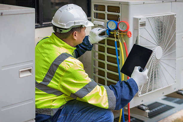 Professional Air Duct Cleaning technician working in Montgomery, IN